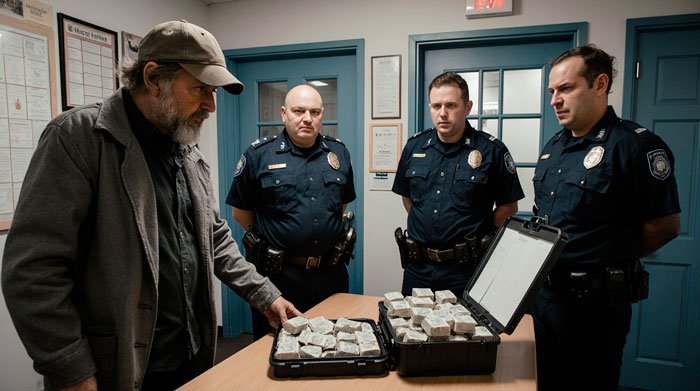 Homeless man finds suitcase